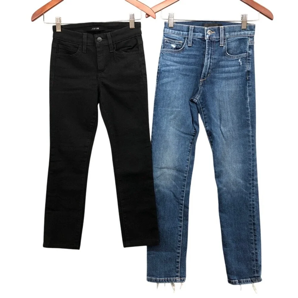 Joe's Jeans Bundle Lot Women 24 Black Skinny Blue Luna High Rise Cigarette Ankle